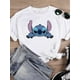 thumbnail image 1 of Disney Watercolor Lovely Style Short Sleeve Women Print Clothing Stitch Casual Tee Shirt Fashion Cartoon Graphic T-shirts4XL Gao Jinjia LED, 1 of 2