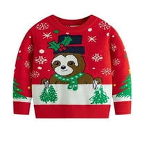 Meresysid Toddler Infant Kids Children's Christmas Sweater Boys And Girls Fall And Winter Sweater Red