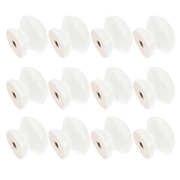 Wardrobe Handle White Knobs for Dresser Drawers in Closet Cupboard Cabinet 12 Pcs