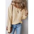 thumbnail image 3 of Women's Apricot Corded Drop Shoulder Long Sleeve Top - [ZhiHiMeRi] | (US 4-6)S, 3 of 11