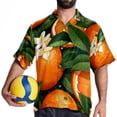 thumbnail image 4 of Tangerine Men's Hawaiian Short Sleeve Printed Button Down Poplin Casual Summer Beach Shirt, Unisex, 4 of 6
