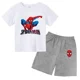 thumbnail image 4 of Conjunto de camiseta y pantalones cortos de algodón para niños de Marvel Spider-Man de verano, conjunto de ropa de ocio para niños de 3 a 12 años con estampado de dibujos animados para niñas, 4 of 5