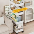 thumbnail image 2 of ZNNT Rolling Utility Cart Storage Rack with 360-Degree Swivel Wheels Multi-Tier Shelves Design Easy Assembly Multifunctional Storage Trolley, 2 of 7