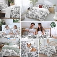 thumbnail image 5 of 3 Piece Black Gray Fruit Duvet Cover Set Queen Size,Microfiber Comforter/Quilt Cover with Corner Ties and 2 Pillowcases,Vintage Plant Nature Botanical Flower All Season Bedding with Zipper Closure, 5 of 8