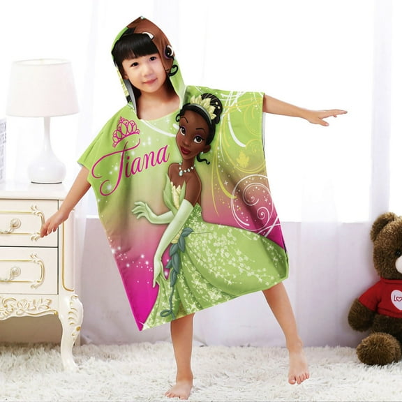 Tiana Boys and Girls Hooded Poncho Towels, Soft & Absorbent Microfiber Beach Towel, Swimming Pool Changing Robe Bathrobe Bath Towel