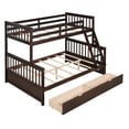 thumbnail image 6 of Twin Over Full Bunk Bed with Storage Drawer, Solid Wood Bunk Bed Frame with Ladders & Safety Guardrail, Bedroom Furniture for Kids, Teens, Adults, Espresso, 6 of 8