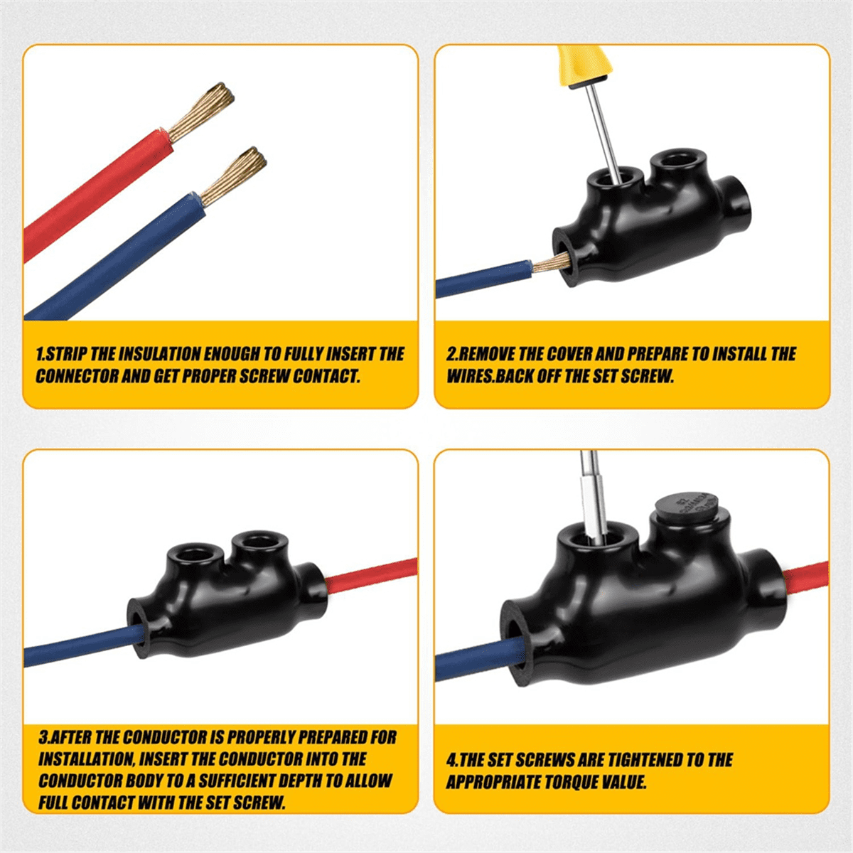 Insulated Wire Connector Splice Connector, Aluminum to Copper Wire Connectors,2-14 Gauge
