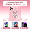 thumbnail image 2 of Cute for iPhone 14 Pro Case for Women Girls, Upgraded [Full Camera Protection] [Compatible with MagSafe] Cute Wave Translucent Matte Phone Case for iPhone 14 Pro, Peach Pink, 2 of 8