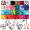 thumbnail image 1 of Cuentas Pulsera Bricolaje Malubero 4mm 24 Color 7500pzs Con Letras, 1 of 4