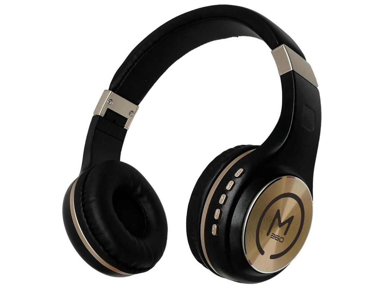 Morpheus 360 Bluetooth Headphones, Wireless Headphones Over Ear, Wireless Headset with Microphone, Black with Gold Accents, Comfortable Design HP5500G