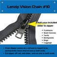 thumbnail image 3 of EZ-Xtend #10 Lenzip Chain Vislon Zipper by The Yard with Non-Locking Sliders. Boat Cushions, Duffle Bags, Back Packs, Sewing, Replacement Zipper(10 Yards & 8 Double Pulls Non-Locking), 3 of 7