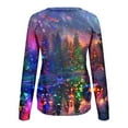 thumbnail image 5 of Uootdi Christmas Sweatshirts for Women Gift Christmas Trees Snowflake Snowman Reindeer Sequined Print Blouse Long Sleeve T Shi rts for Women, 5 of 7