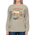 thumbnail image 2 of Route 66 & Chill Vintage Vibe Graphic Women's Sand Sweatshirt, 2 of 3