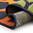 thumbnail image 3 of Oasis Modern Floral Navy and Aqua Polypropylene Indoor Outdoor Area Rug, 7'x9' Rectangle, 3 of 6