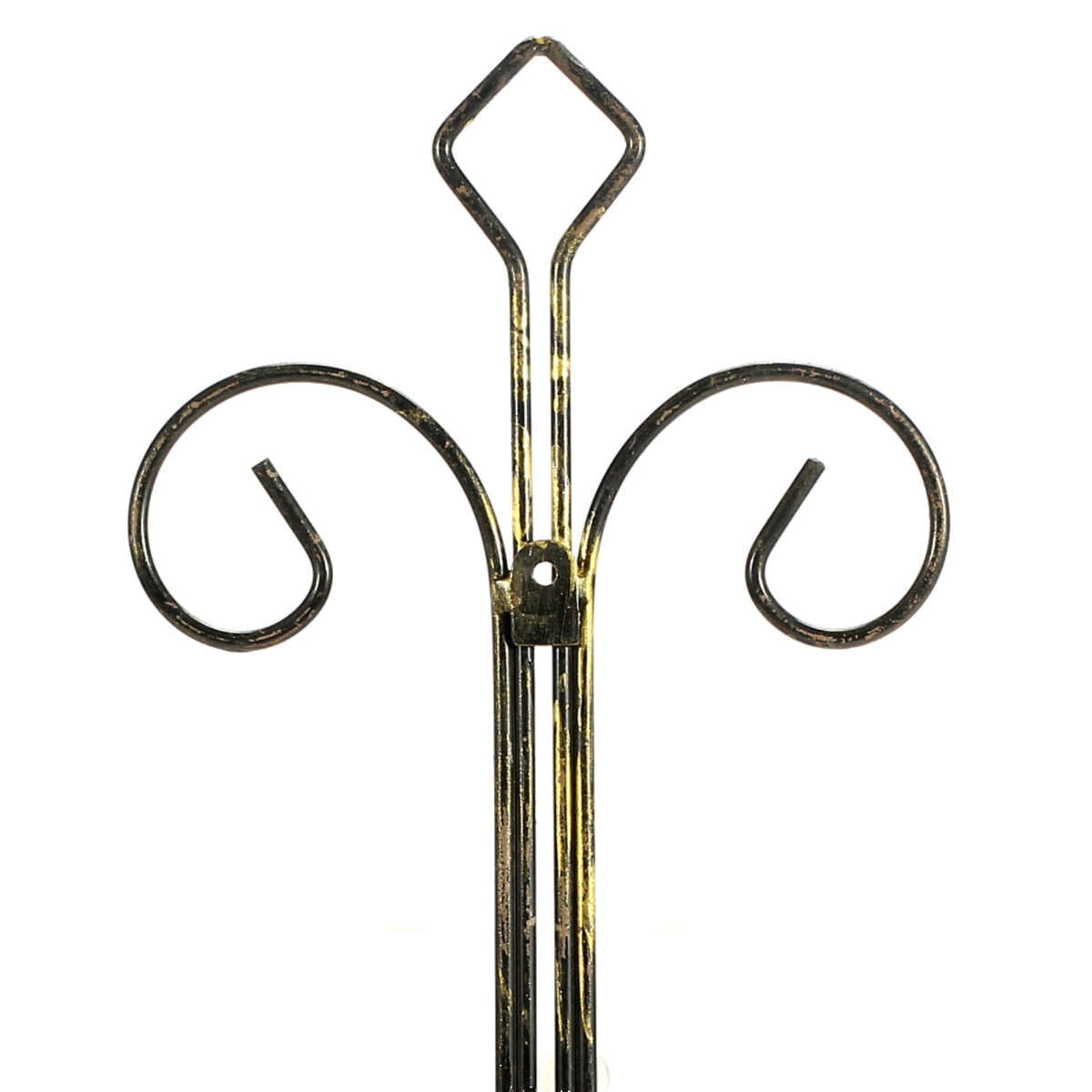 16" Single Pot Cast Metal Crest Wall Planter   Black Gold Hanging Flower Pot for Indoor Outdoor Home Decor
