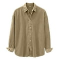 thumbnail image 5 of OGLCCG Mens Corduroy Shirt Long Sleeve Button Down Casual Blouses Tops Casual Classic Lapel Collar Bussiness Work Tshirt for Men, 5 of 7