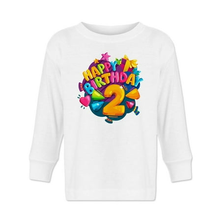 

Happy Birthday Number Two Long Sleeve Toddler -Image by Shutterstock 5 Toddler