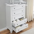 thumbnail image 5 of 5 Drawers Dresser for Bedroom, Modern Drawer Chest, Wood Organizer Drawer Cabinet for Bedroom, Living Room, Hallway, Entryway, White, 5 of 7