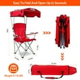 thumbnail image 3 of Imountek Heavy Duty Beach Chair with Canopy Shade, Portable Folding Camping Chair with Cup Holder, 3 of 10