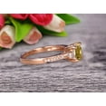 thumbnail image 5 of Champagne Diamond Moissanite Engagement Ring With Solid 10k Rose Gold Promise Ring 6mm Round Cut 1.60 Carat Art Deco, 5 of 6