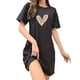 thumbnail image 4 of Camisolas cortas de moda para mujer, cuello redondo, manga corta, color liso, vestido informal para mujer, 4 of 5