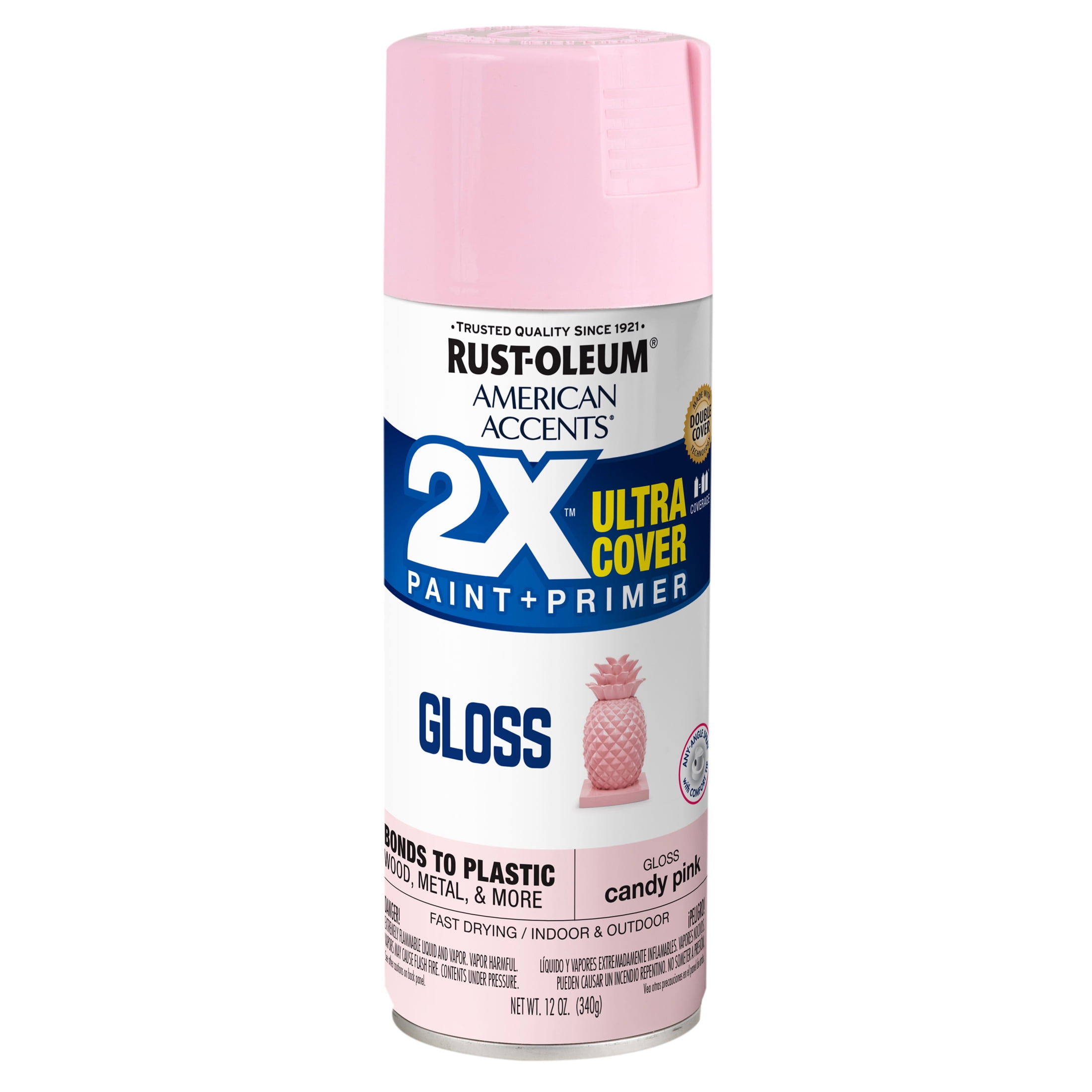 Rust-Oleum 334028 Painter's Touch 2X Ultra Cover Spray Paint, 12 oz, Gloss  Candy Pink