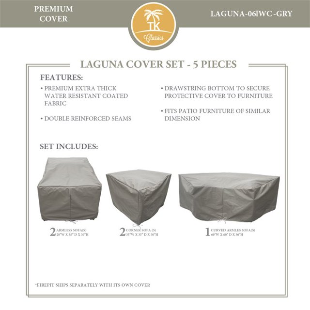 Housse de Protection LAGUNA-06l Sertie en Gris