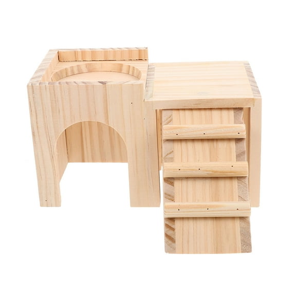 EXHUMKY 1Set Hamster Hideout House Nature Like Design Wooden Material for Indoor Pet Activities