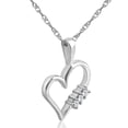 thumbnail image 2 of Pompeii3 Diamond Heart Pendant 3-Stone 10K Yellow Gold with 18" Chain (G-H,I1-I2), 2 of 2