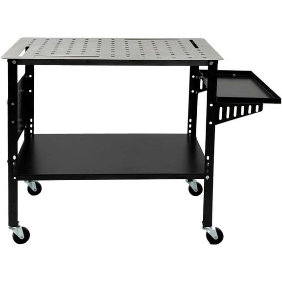 Detailing Cart Welding Table, 1200 lbs Load Capacity Welding Workbench Table with Wheels, Mobile Steel Welding Workstation, Welding Cart for Welding Sawing
