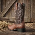 thumbnail image 4 of Men’s Western Cowboy Boots, Embroidered Pointed Toe Boots, Block Heel Slip-On Boots Mid-Calf Knight Boots, 4 of 6