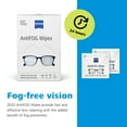 ZEISS Eye Glass AntiFog Wipes, PreMoistened Lens Cleaner Wipes, 40