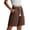 Brown women elastic waist shorts with pockets a1, variant on Cagogo Women Elastic Waist Casual Shorts with Pockets Loose Bermuda Pants Summer Solid Basic Travel Shorts for Women Lounge Beach Hiking Clothes, Gray L