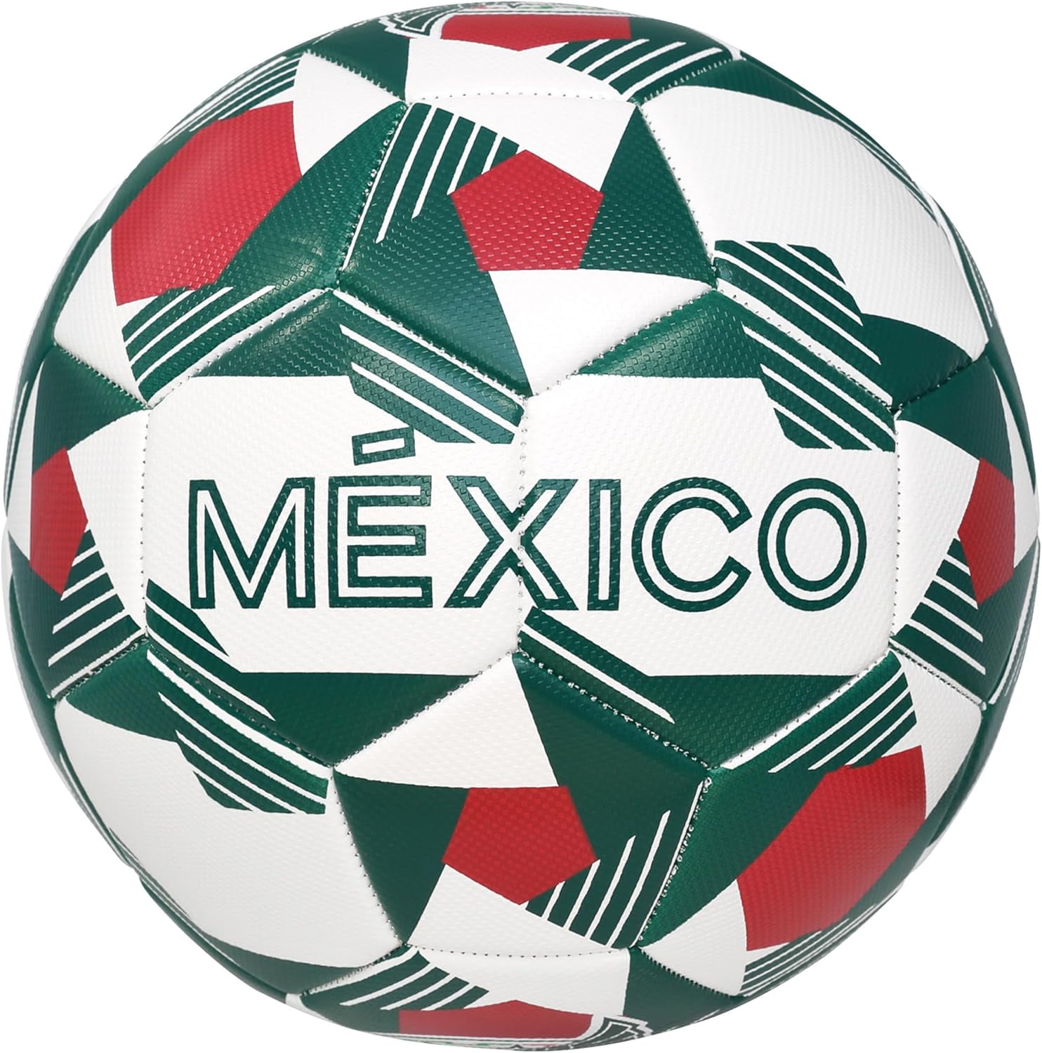 Icon Sports Mexico National Soccer Team Soccer Ball Official Licensed Size 5 Prism Design - Textured Black
