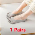 thumbnail image 1 of 1/3/5 par/lote calcetines de cinco dedos de verano para mujer ultrafinos divertidos dedos invisibles barco Sokken silicona transpirable corto tobillo bajo Sox, 1 of 5