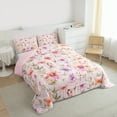 thumbnail image 2 of Manfei Retro Rustic Flower Bedding Comforter Set,Fairy Tale Elf Twin Comforter Sets,Gradient Pink Purple Butterflies Bedding Set For Girl,Super Cozy Room Decor Reversible,2pcs, 2 of 7