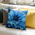 thumbnail image 3 of BANET Decorative Square Throw Pillow Covers Blue Chrysanthemums Flowers Couch Sofa Bed Pillow Covers Cushion Cases 22x22in, 3 of 5