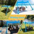 thumbnail image 4 of Yacona Beach Tent Sun Shelter, 10'x10' Outdoor Shade Canopy with Sandbags, Beach Umbrellas for Sand Picnics Backyard Camping, Blue, 4 of 9