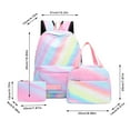 thumbnail image 2 of Stylish Lightweight Backpack Rainbow Gradient Design With Lunch Bag - for School Travel or Outdoor Adventures, 2 of 4
