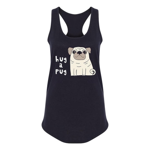 Hug A Pug Cute Design. Tank Women -Image by Shutterstock, Female Large