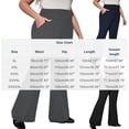 thumbnail image 4 of Women's Plus Size Yoga Pants with Pockets Bell Bottom Workout Leggings High Waisted 1X-5X Flare Sweatpants (XL, Navy), 4 of 8