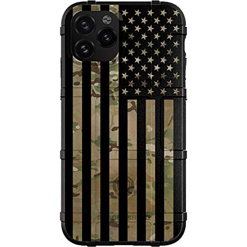 Rugged Shield Limited Edition Case Design by EGO Tactical for Apple iPhone 12 Mini (5.4") - Subdued US Flag Over Multicam Scorpion OCP Camouflage