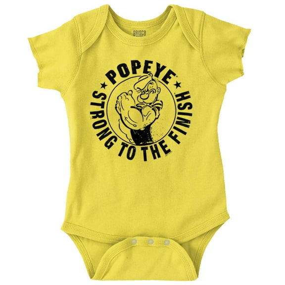 Popeye Strong To The Finish Flexing Romper Boys or Girls Infant Baby Brisco Brands 12M