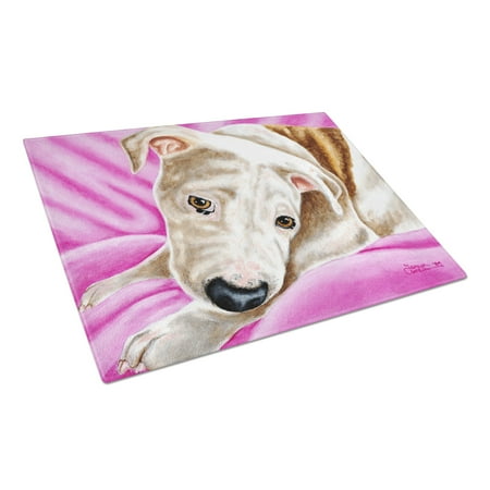 

Caroline s Treasures AMB1413LCB Dream Girl Pit Bull Glass Cutting Board Large 12H x 16W multicolor