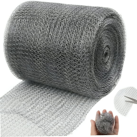 TALENO Wire Mesh Roll Stainless Steel Hole Filler Fabric for Mice Control Flexible Double Layer Gap Blocker Wire Mesh Roll Window Screen Mesh for Garden House and DIY, Rodent Barrier