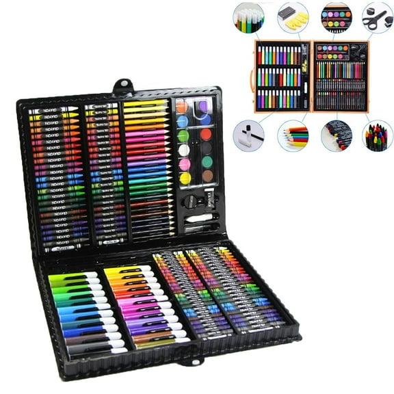 150 Pack Deluxe Art Set Tutuviw Art Set Kits with Portable Art Box Coloring Supplies Art Kits Great Gift for Girls Boys Drawing Art Box for Drawing Painting Art Watercolors Eraser and More