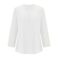 thumbnail image 6 of White Womens Tops Women'S Solid Color Stand Up Collar Cotton Long Sleeved Shirt Blouse, 6 of 6