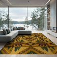 thumbnail image 2 of ODIKA 8'x10' Washable Area Rug Cabin Border Livingroom Neutral Motif Large Wildlife Southwestern Playful for Dining Room, Office, Lounge, Non-Slip Chair-Friendly Mat, 2 of 7