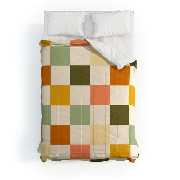 Society6 Lane and Lucia Vintage Checkerboard Pattern Comforter Cotton Full