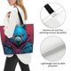thumbnail image 3 of Disketp Neon Cyberpunk Blue Bear Bolsa Tote Estampada para Mujer, Bolso de Hombro y de Mano para Compras y Viajes, 3 of 8